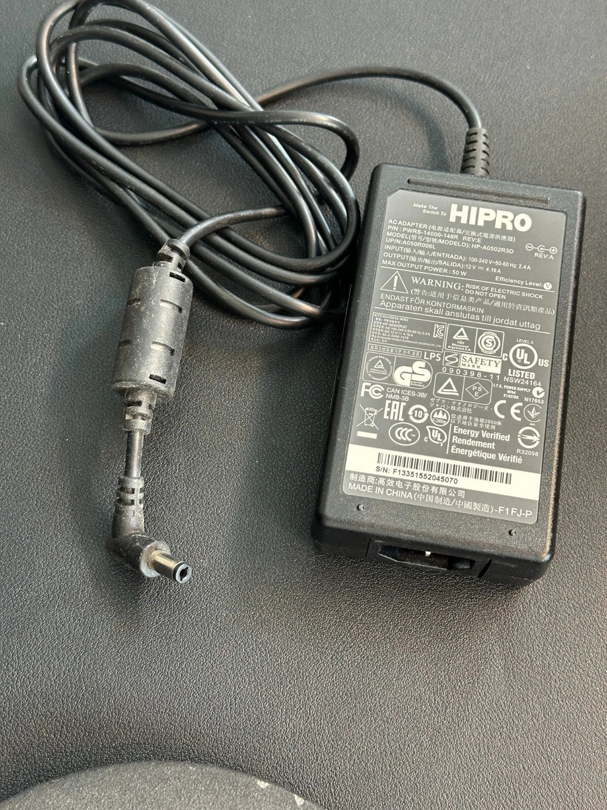 Hipro HP-A0502R3D Netzteil 12V 4,16A 50W für Thin Client LED Trafo 100-240V~