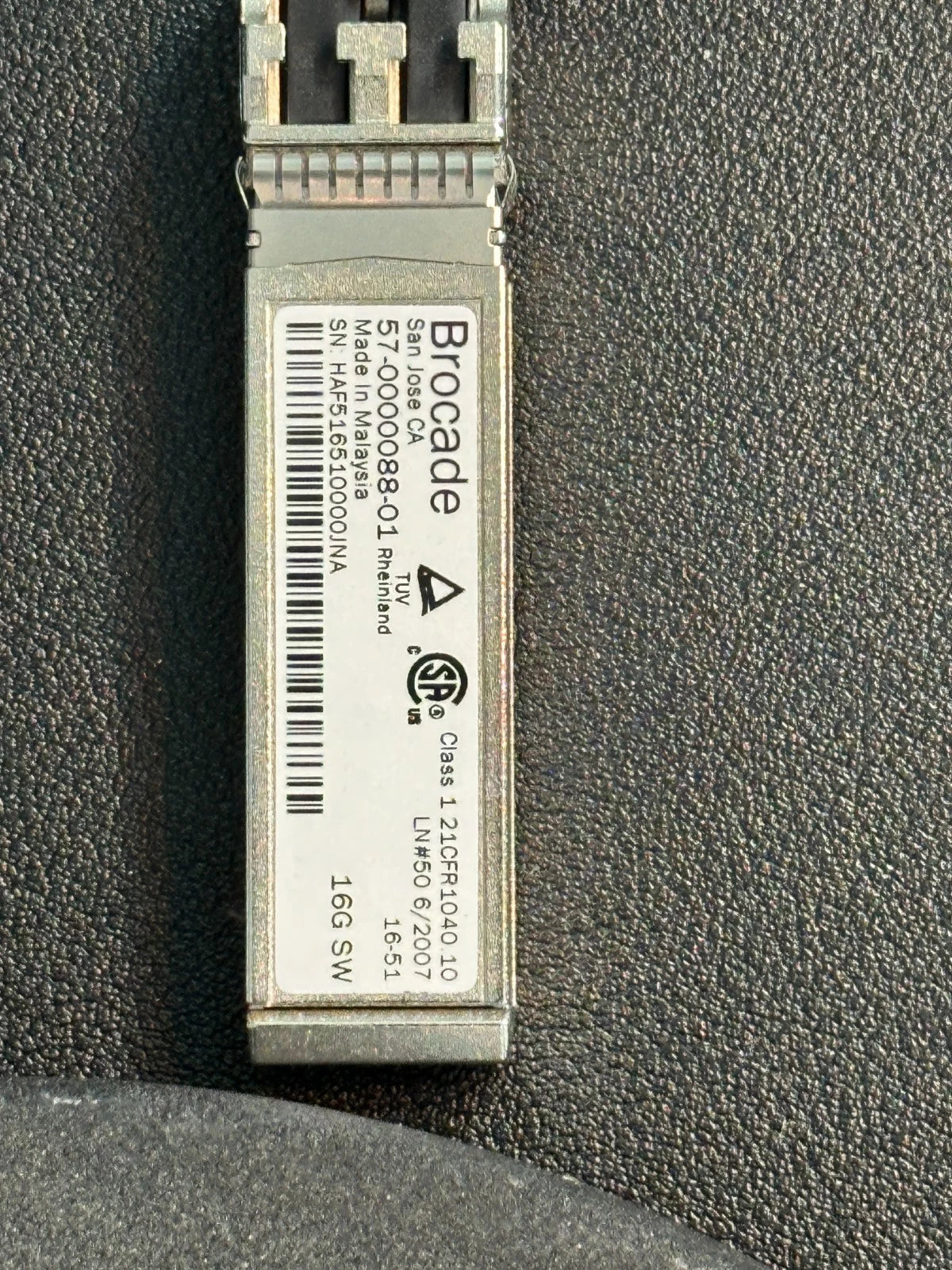 Brocade 57-0000088-01 Transceiver 16Gb 16G SW SFP+ 850nm 100m LC